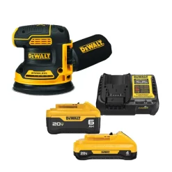 DeWalt 20V MAX 5" Brushless Variable-Speed Random Orbital Sander 4.0Ah, 6.0Ah Batteries & Charger Kit DCW210B-DCB2460C