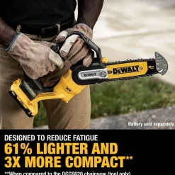 DEWALT 20V MAX 8 in. Pruning Chainsaw (Tool Only) DCCS623B