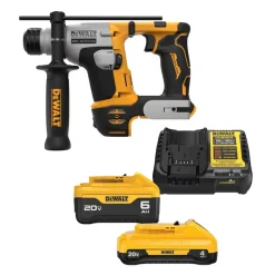DeWalt 20V MAX 5/8" SDS Plus Rotary Hammer 4.0Ah, 6.0Ah Batteries & Charger Kit DCH172B-DCB2460C