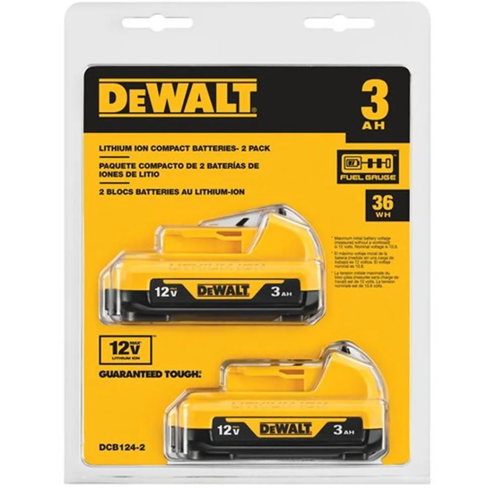 DeWalt 12V MAX 3.0Ah Lithium Ion Battery (2 Pack) DCB124-2