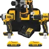 DeWalt 20V MAX* Brushless Compact Drill/Driver, Impact Driver and 5/8" Brushless Cordless SDS PLUS Rotary Hammer Kit DW-DCK225D2-DW-DCH172B