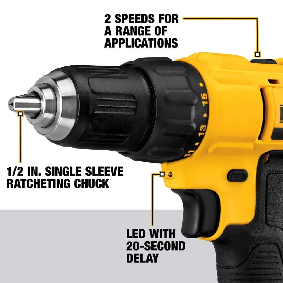 DeWalt 20V MAX Compact Drill/Driver Kit DCD771C2