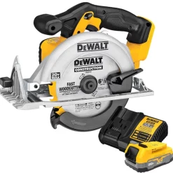 DeWalt 20V MAX Cordless Circular Saw With POWERSTACK 20V MAX Battery and Charger Kit DW-DCBP034C-DW-DCS391B