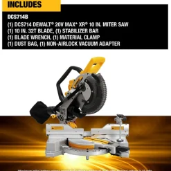 DeWalt 20V MAX XR 10" Double Bevel Fixed Miter Saw (Tool Only) DCS714B
