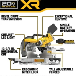 DeWalt 20V MAX* XR 12 in. Double Bevel Sliding Miter Saw Kit DCS785WW1