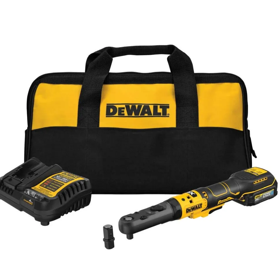 DeWalt 20V MAX* XR Brushless Cordless 3/8" & 1/2" Sealed Head Ratchet With Dewalt Powerstack DCF510GE1