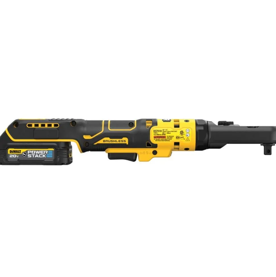 DeWalt 20V MAX* XR Brushless Cordless 3/8" & 1/2" Sealed Head Ratchet With Dewalt Powerstack DCF510GE1