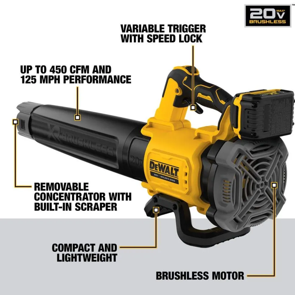 DeWalt 20V MAX* XR Brushless Cordless Handheld Blower (Tool Only) DCBL722B