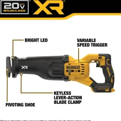 DeWalt 20V XR Lithium-Ion Cordless Reciprocating Saw Kit with 8.0 Ah Battery and Charger DCS384WW1