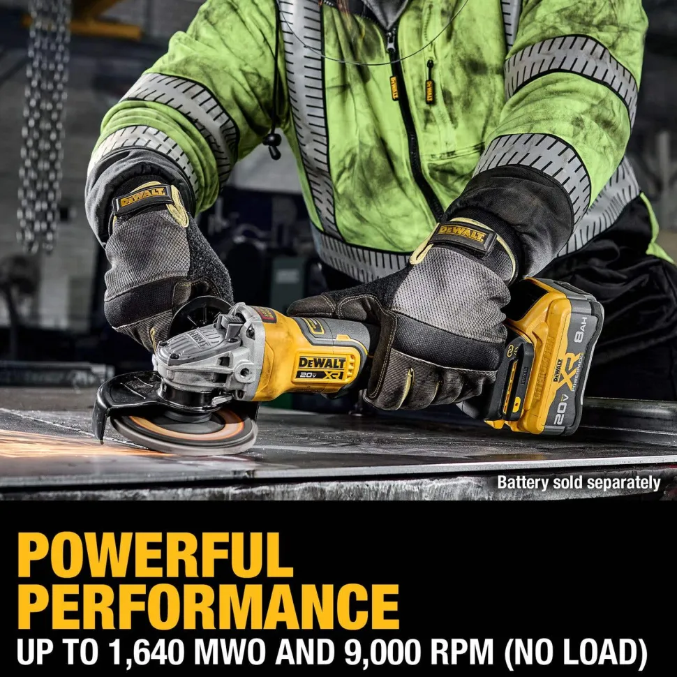 DeWalt 20V XR Lithium-Ion Cordless 4-1/2" to 5" Angle Grinder Kit with 80 Ah Battery, Charger and Kit Bag DCG410WW1