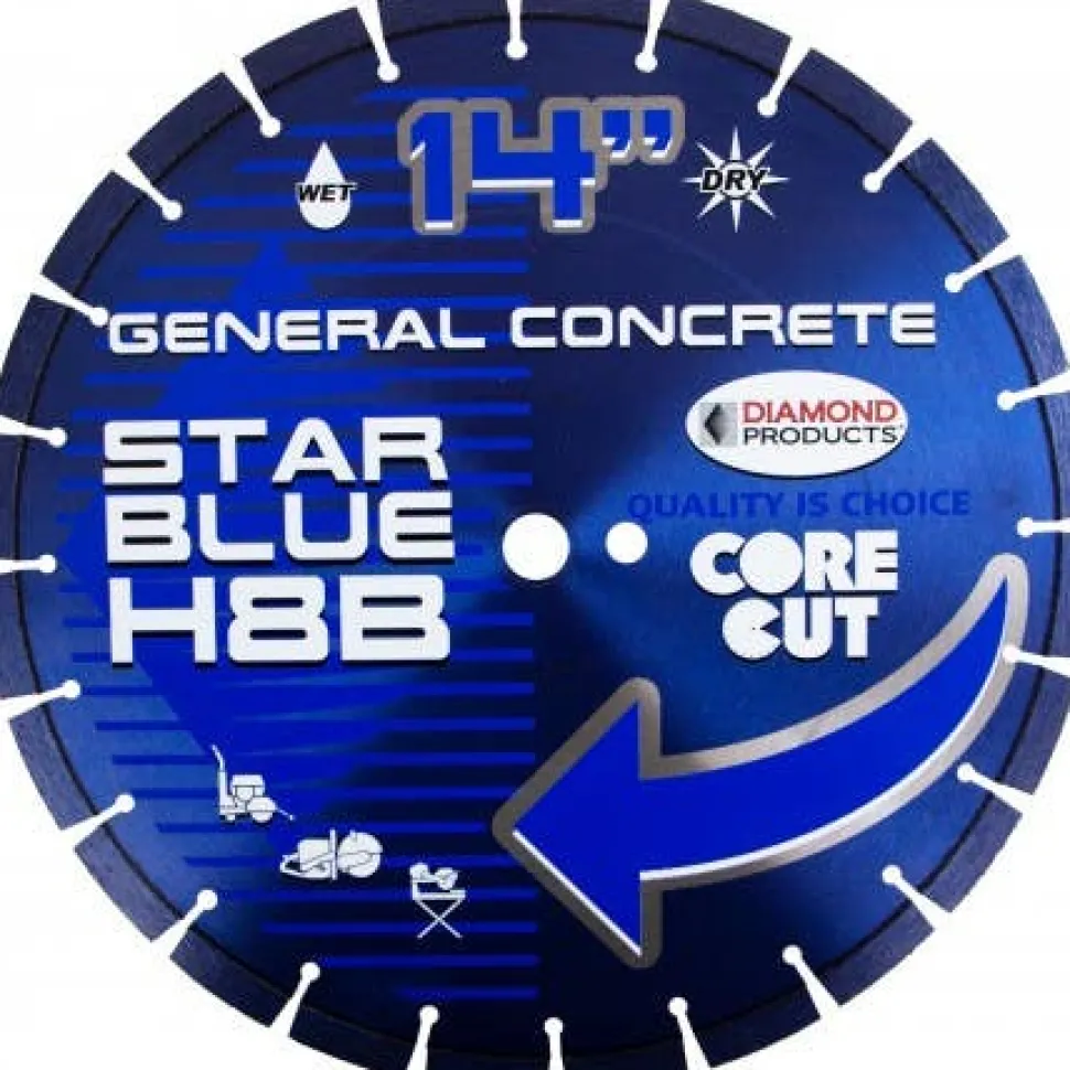 Diamond Products 14" x .125" Star Blue Wet/Dry High Speed Blade H8B Concrete 85261
