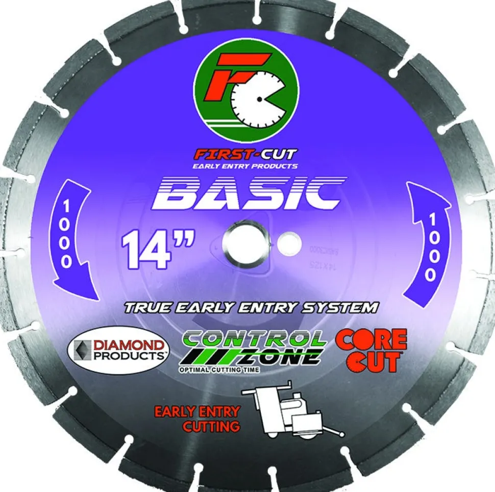 Diamond Products 14" X .125 X 1" EXPERT FIRST-CUT BLADE W/3 SLANT SEGS AND TRIANGLE KNOCKOUT 68394