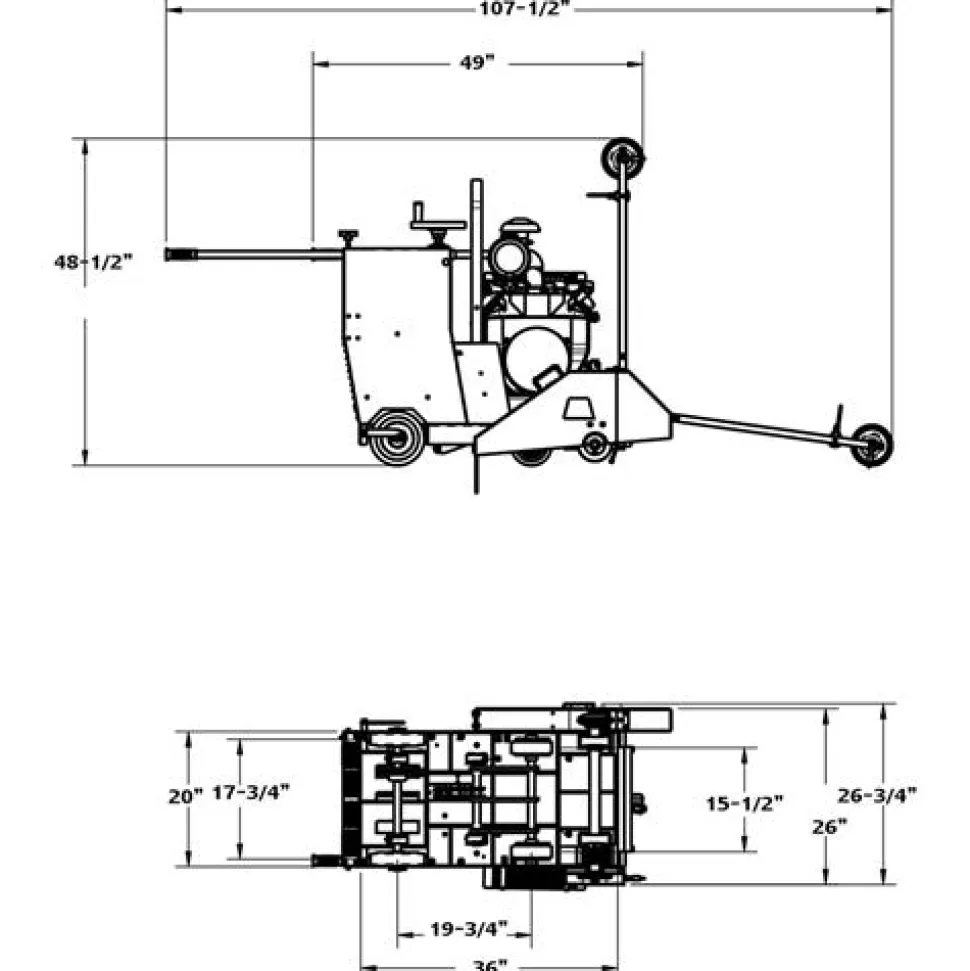 Diamond Products Core Cut 26" Concrete Saw 25HP Kohler Command CC2525KC-26 Gas Walk-Behind 78816