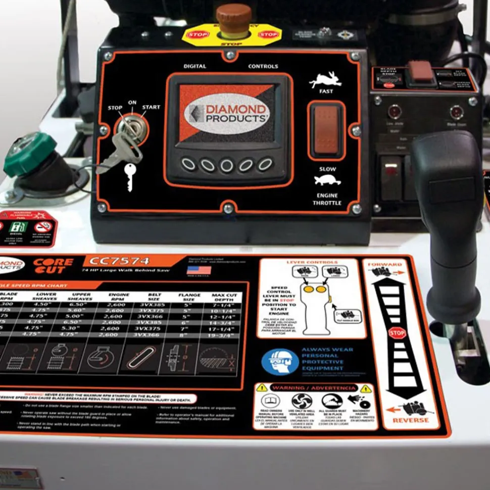 Diamond Products Core Cut 36" Concrete Saw 74 HP Deutz Turbo Diesel CC7574DD-PRO-36 Walk-Behind Single Speed 75013