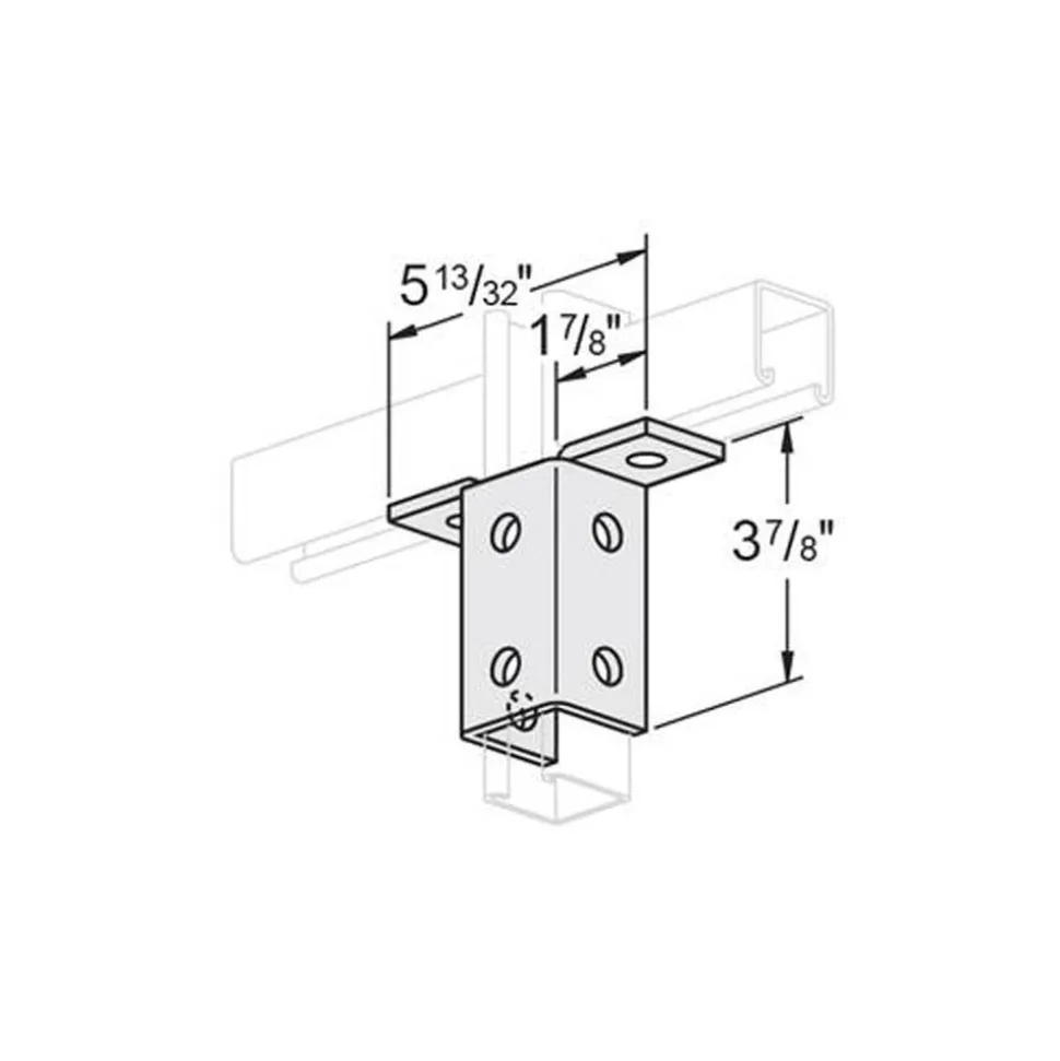Double Corner Wing Fitting 8 Hole 1 7/8" Z/P 10 /Box