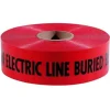 Empire Red Reinforced Non-Detectable Warning Tape inCaution Electric Line Buried Belowin 3" x 1000' 71-061