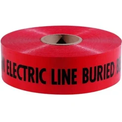 Empire Red Reinforced Non-Detectable Warning Tape inCaution Electric Line Buried Belowin 3" x 1000' 71-061