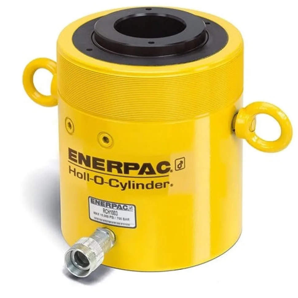 Enerpac 103.1 Ton Hydraulic 3" Stroke Single-Acting Hollow Plunger Cylinder RCH1003