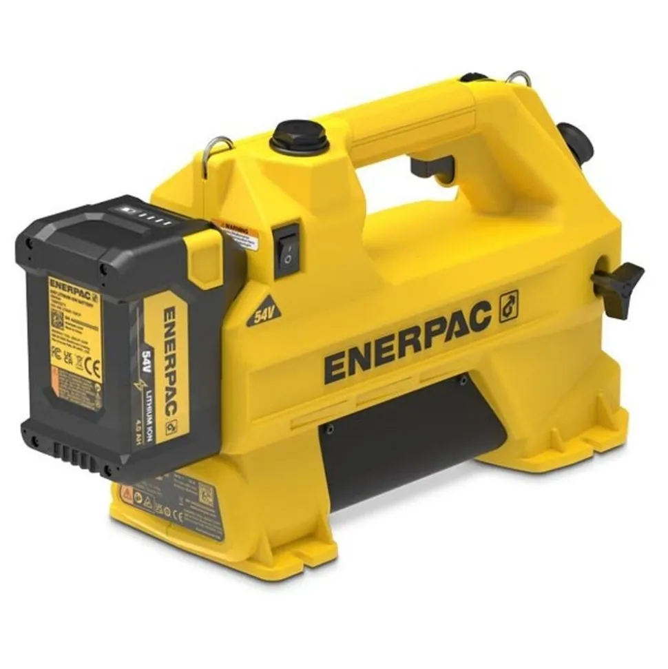 Enerpac 54V Cordless Hydraulic Pump Kit, 230V Charger, 3/2 Manual Valve, 61 cu. in. Usable Oil SC1201ME