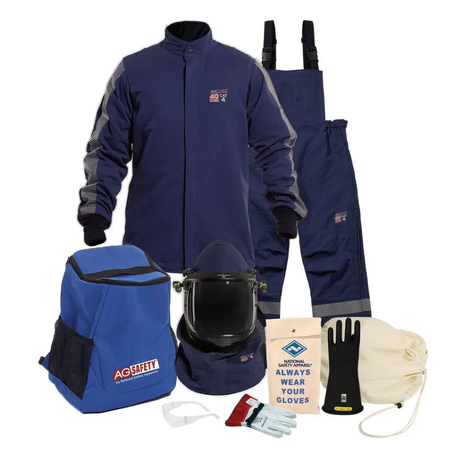 Enespro ArcGuard Performance 40 cal Jacket & Bib Kit w/ Lift Front Hood & Voltage Gloves (2X-12) ARC40KIT-2X12