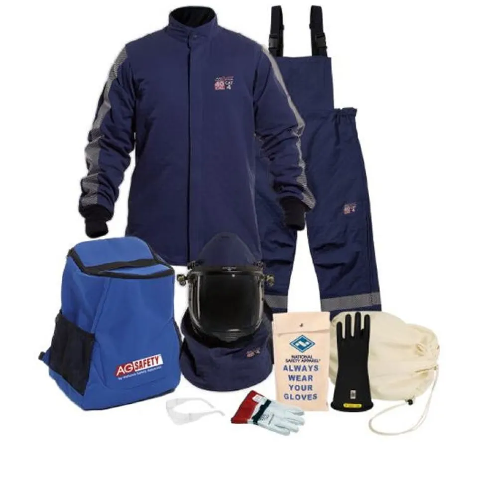 Enespro ArcGuard Performance 40 cal Jacket & Bib Kit w/ Lift Front Hood & Voltage Gloves ARC40KIT-MD08