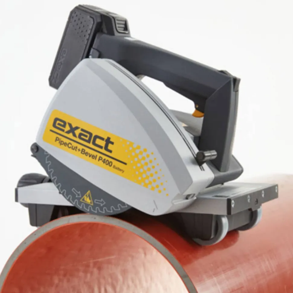 Exact 18V Cordless PipeCut P400 (2" - 16") Plastic Cutting & Bevel Circular Saw Roller System 7048135US