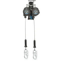 FallTech 8' CTX Cable Class 2 Leading Edge Personal SRL-P, Twin-leg w/ Steel Snap Hooks 83208TP1