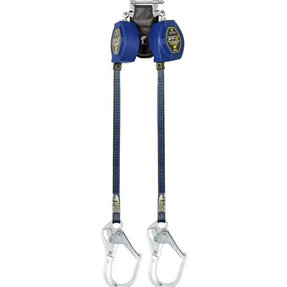 FallTech 6' FT-X EdgeCore Class 2 Personal SRL-P, Twin-Leg w/ Steel Rebar Hooks 84106TP3