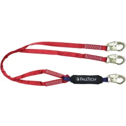 FallTech 6' Ironman Energy Absorbing Double-leg Lanyard w/ Steel Snap Hooks 8247BY