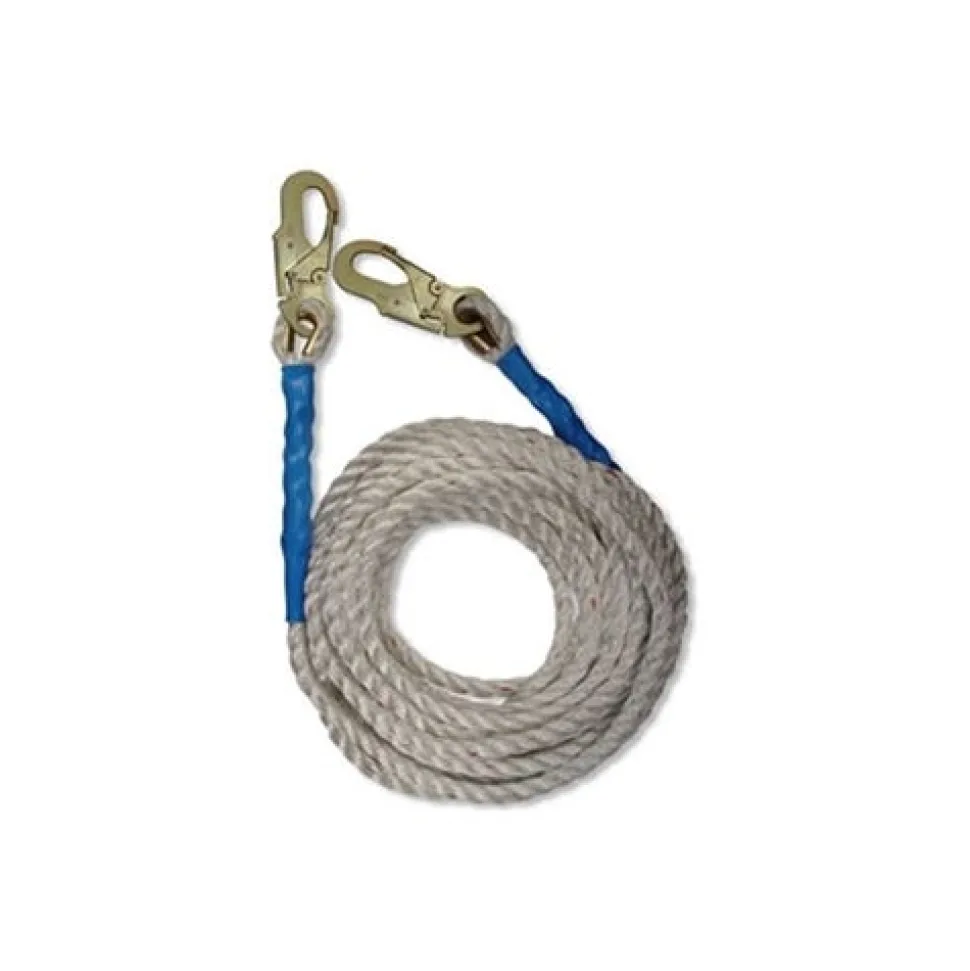FallTech 100' Vertical Lifeline 5/8" Polyester Fall Protection Rope 2 Snap Hooks 8200DH