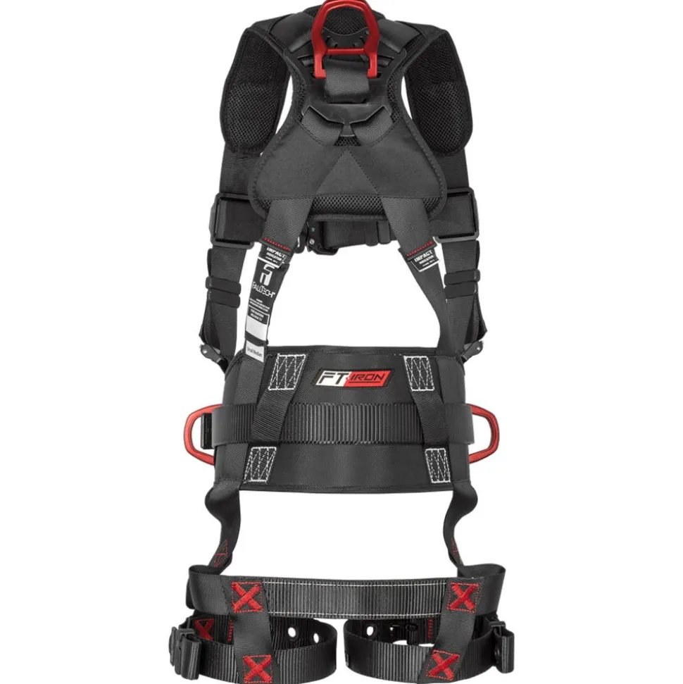 FallTech FT-Iron 3D Construction Belted Full Body Harness, Tongue Buckle Leg Adjustment - Large/XL 8144LXL