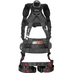 FallTech FT-Iron 3D Construction Belted Full Body Harness, Quick Connect Buckle Leg Adjustment 8144QCSM
