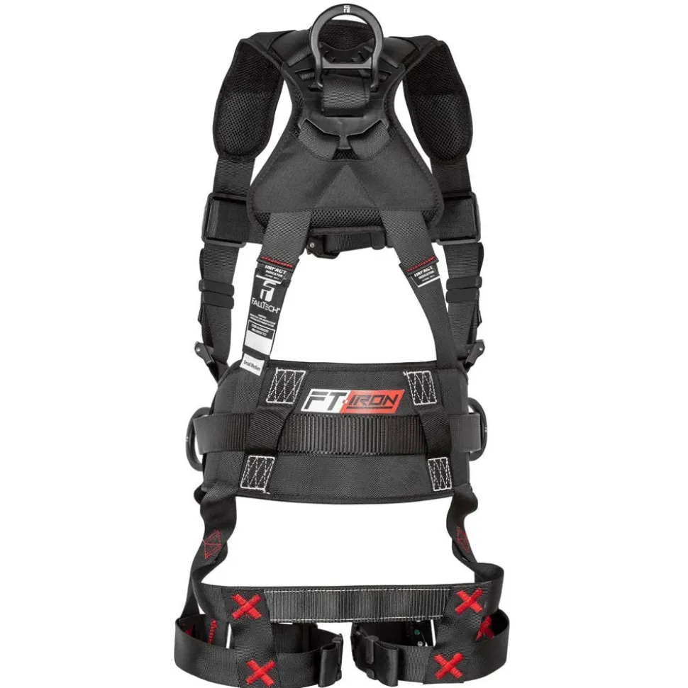 FallTech FT-Iron 3D Construction Belted Full Body Harness, Quick Connect Buckle Leg Adjustment 8144QCSM