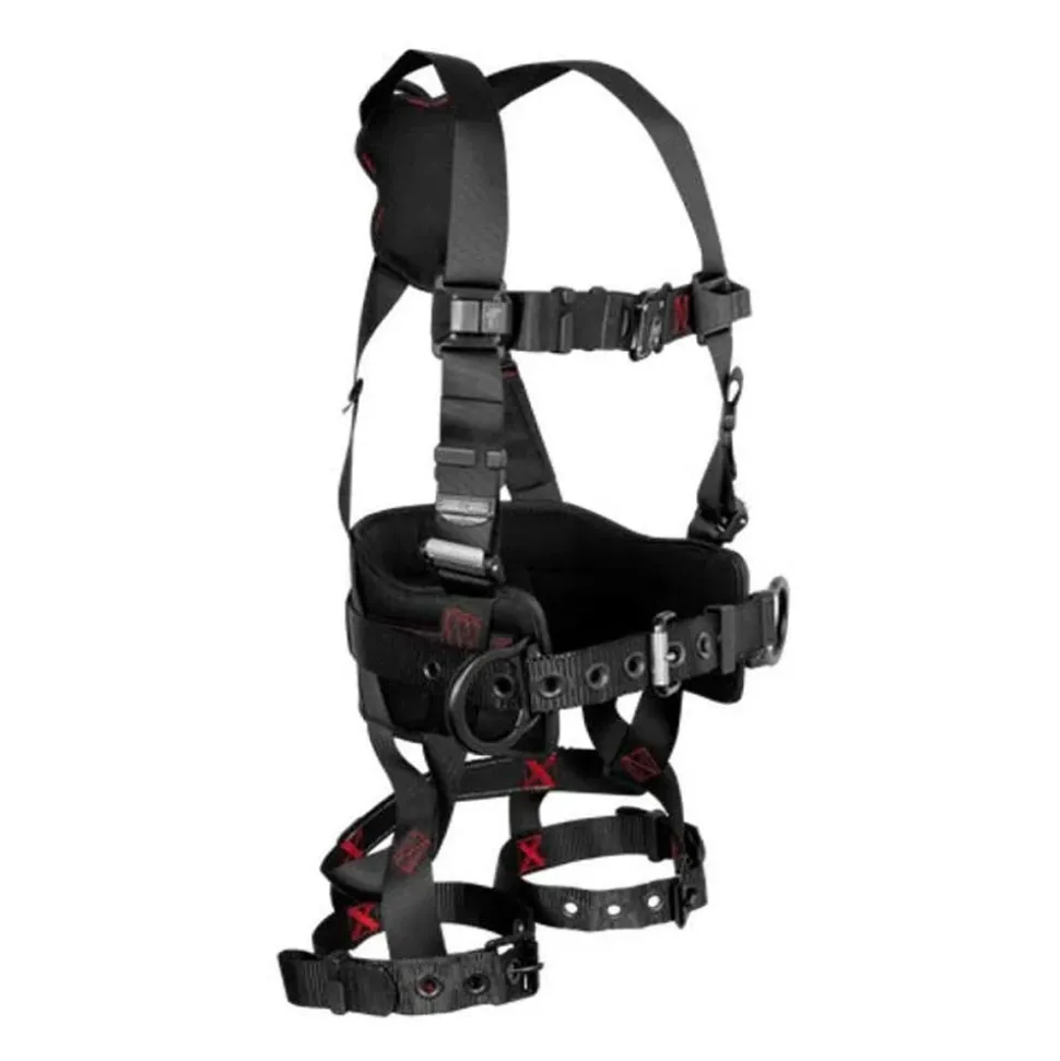 FallTech FT-Iron 3D Construction Belted Full Body Harness, Quick Connect Buckle Leg Adjustment 8144QCSM
