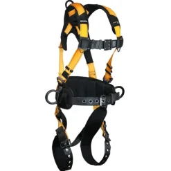 FallTech Journeyman Flex 3D Construction Belted Aluminum Full Body Harness, Tongue Buckle Leg Adjustment 7035B