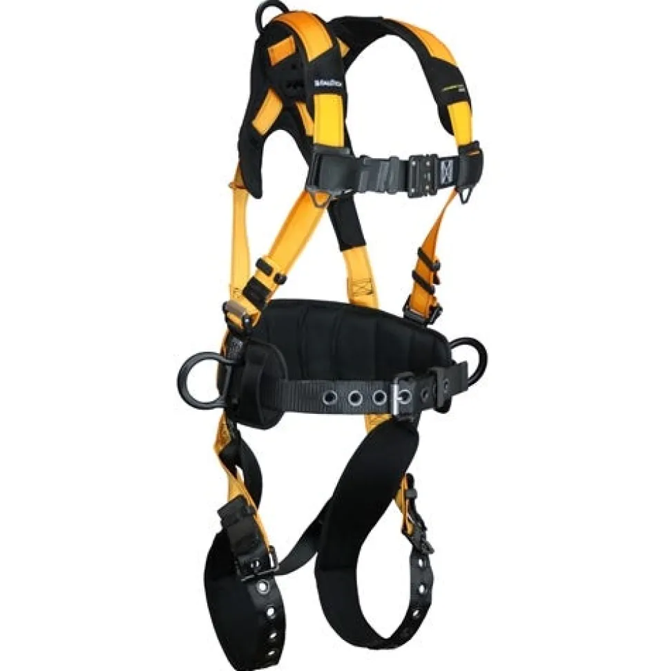 FallTech Journeyman Flex 3D Construction Belted Aluminum Full Body Harness, Tongue Buckle Leg Adjustment 7035B