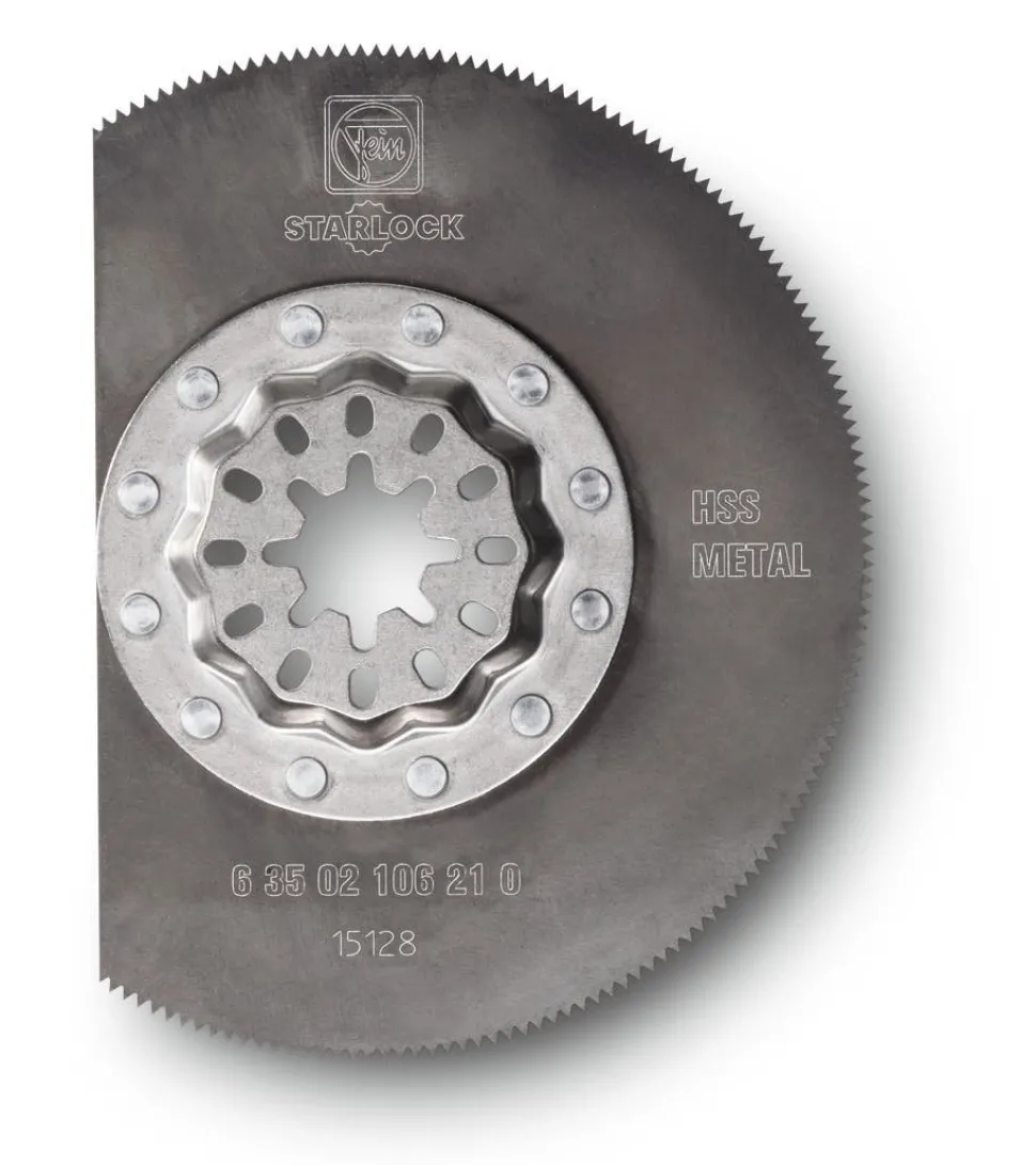 Fein StarLock Solid HSS Segmented Saw Blade with Metal Toothing - 3-11/32" Diameter, 1-Pack 63502106210