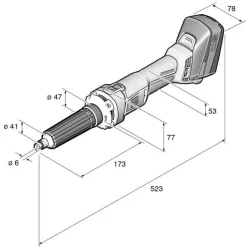 Fein 18V AmpShare AGSZ 18-280 LBL Cordless Long-Reach Die Grinder 71230561090