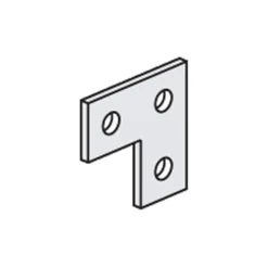 Flat Corner Plate 3 Hole 3-1/2" X 3-1/2". Z/P 50 Pcs/ Box