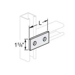 Flat Splice Plate 2 Hole. 1-5/8" X 3-1/2". Z/P. 50 Pcs/Box