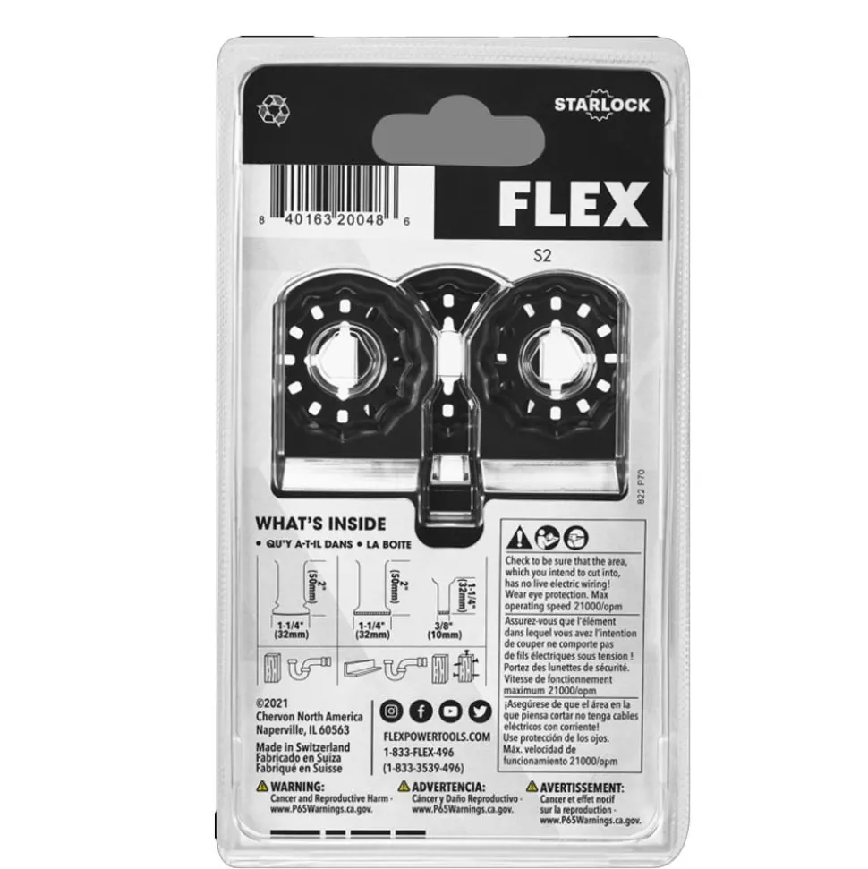 Flex 3 Piece Oscillating Accessory Plunge Cutting Blade Set FAM40101-3