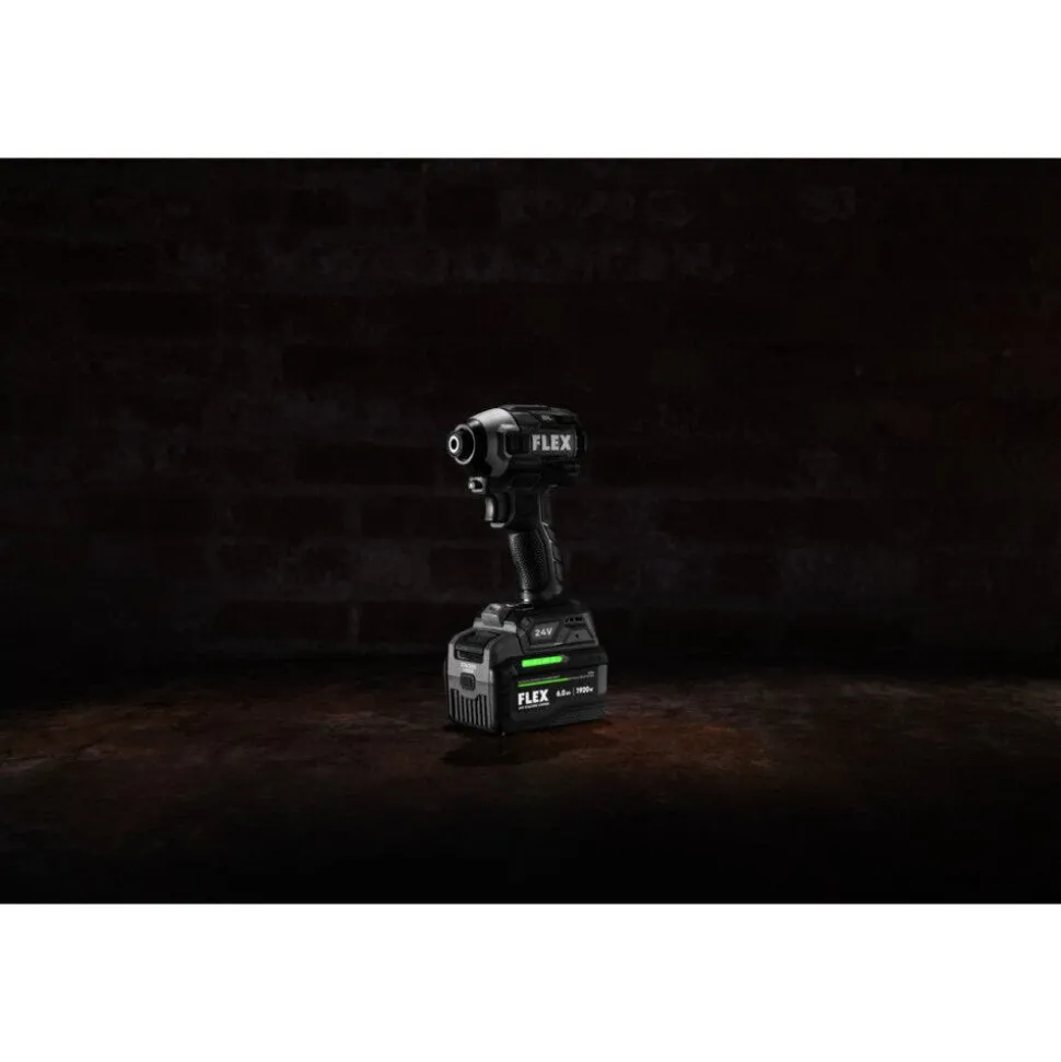 FLEX 24V 1/2" Hammer Drill, Impact Driver, 7-1/4" Circular Saw, Work Light Kit (3.5Ah/6.0Ah Stacked) FXM403-2G