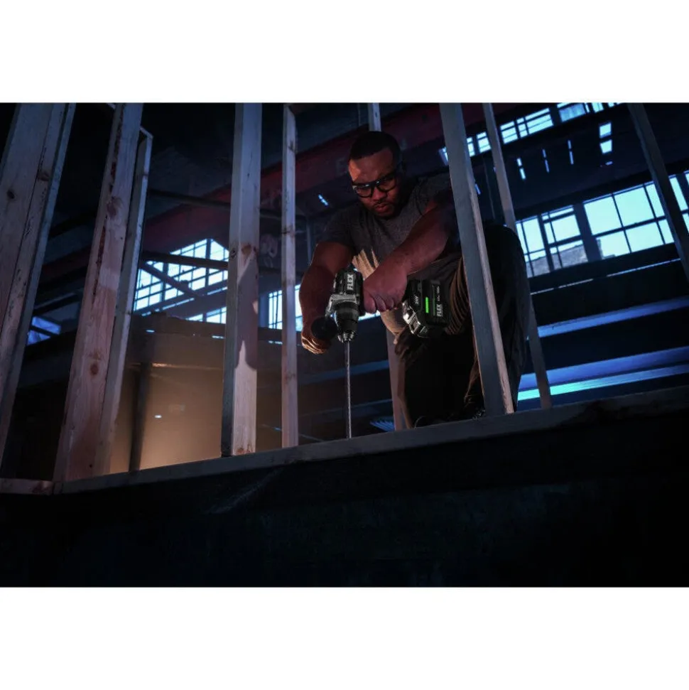 FLEX 24V 1/2" Hammer Drill, Impact Driver, 7-1/4" Circular Saw, Work Light Kit (3.5Ah/6.0Ah Stacked) FXM403-2G