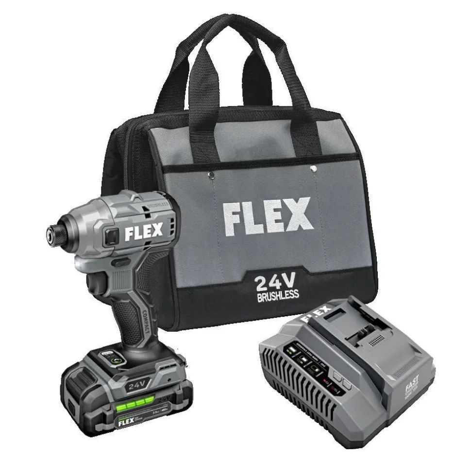 FLEX 24V 1/4" Hex Compact Impact Driver Kit FX1331-1A