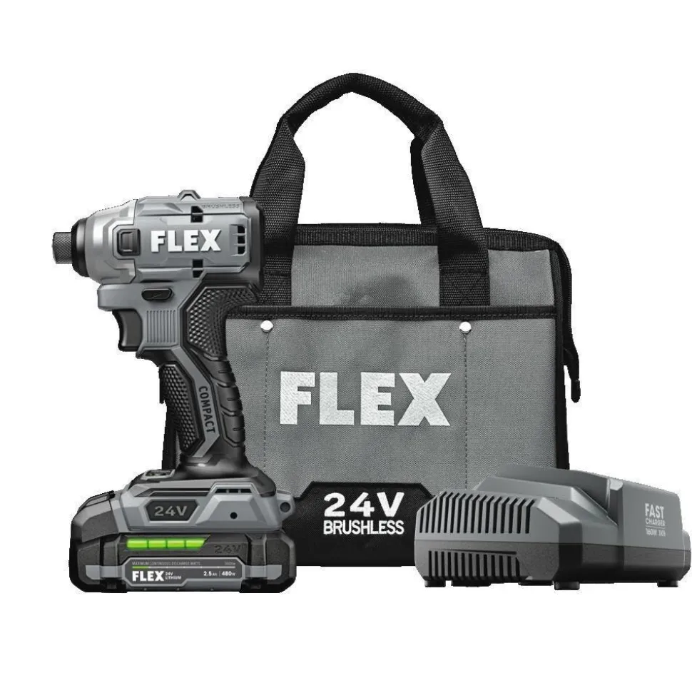 FLEX 24V 1/4" Hex Compact Impact Driver Kit FX1331-1A