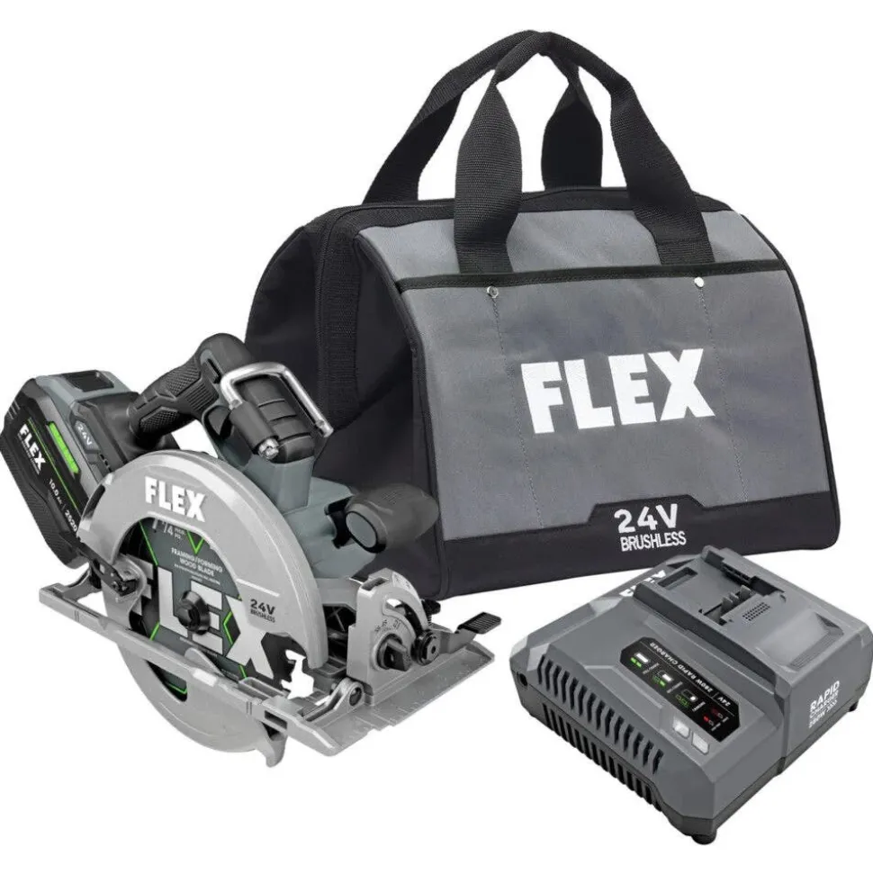 FLEX 24V Sidewinder 7-1/4" Circular Saw Kit (10.0Ah Stacked) FX2141-1J
