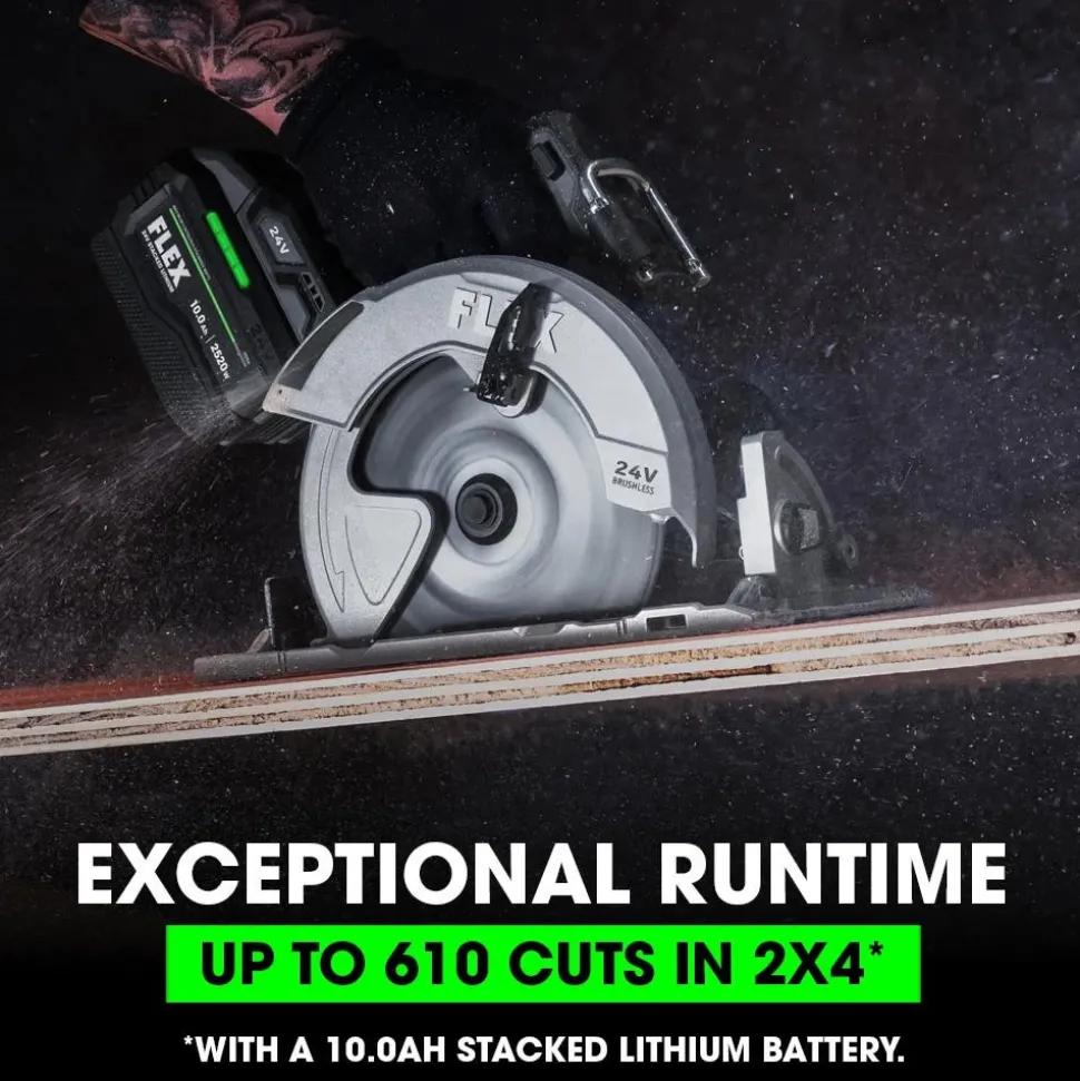 FLEX 24V Sidewinder 7-1/4" Circular Saw Kit (10.0Ah Stacked) FX2141-1J