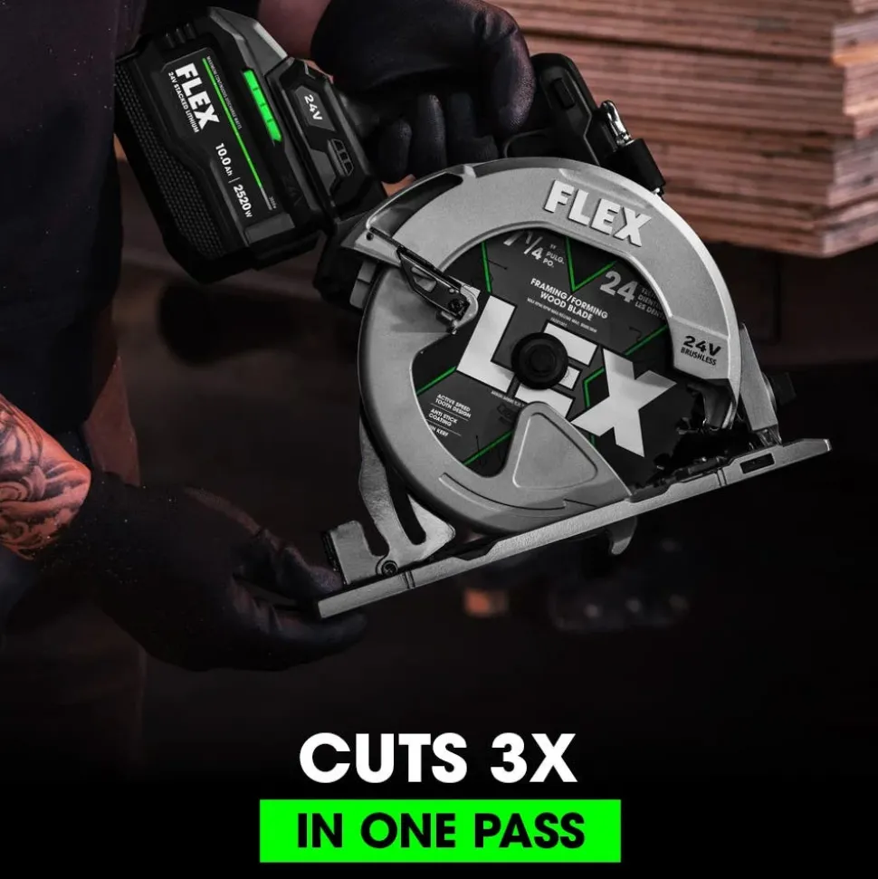 FLEX 24V Sidewinder 7-1/4" Circular Saw Kit (10.0Ah Stacked) FX2141-1J