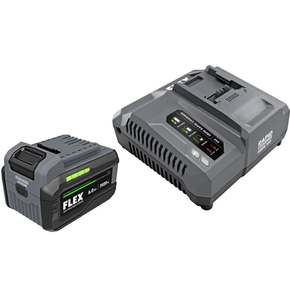 FLEX 24V Starter Kit - 6.0Ah Stacked Battery, 280W Rapid Charger FX0421-1H