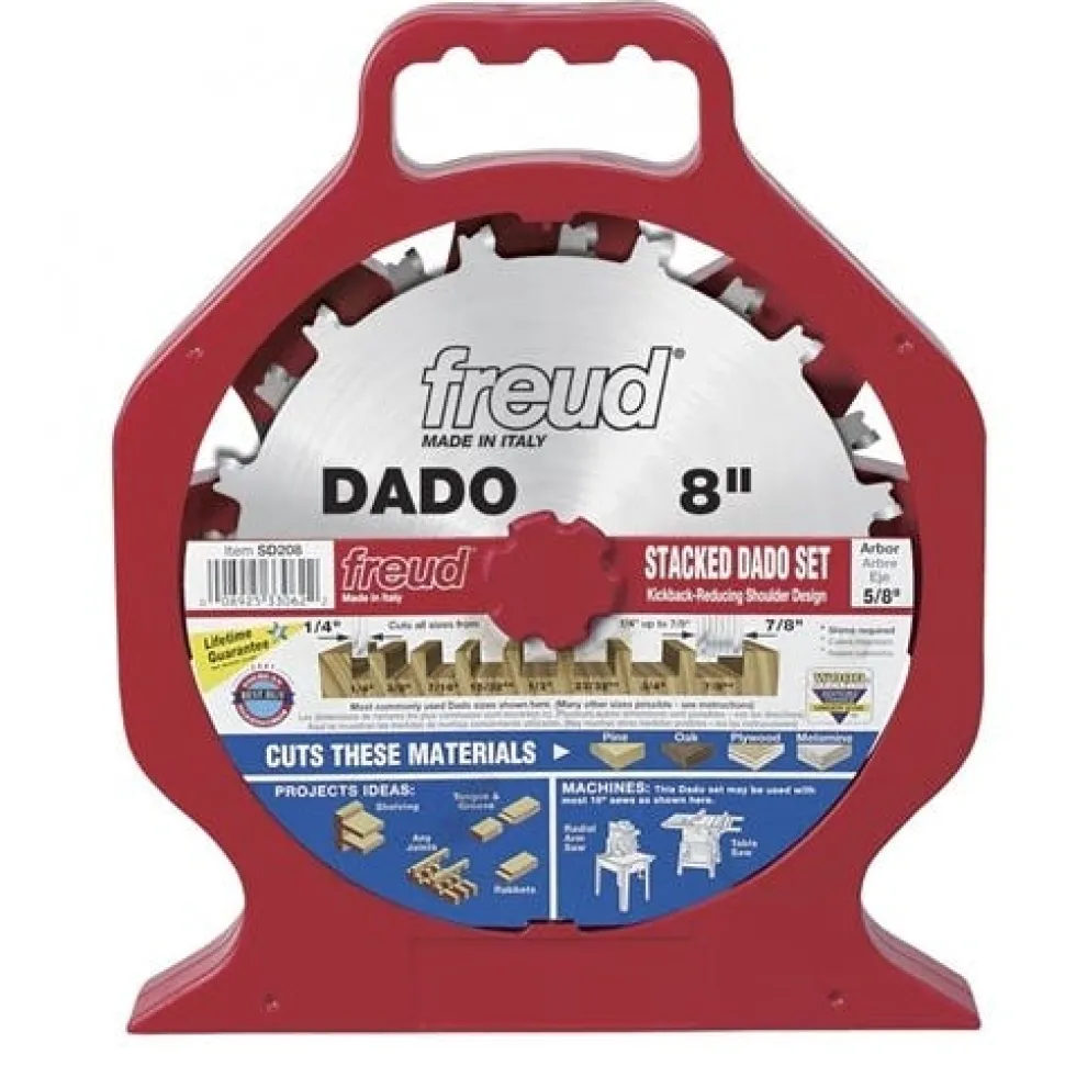 Freud 8" Pro Dado Set Blade Stack for 10" Table Saw SD208S